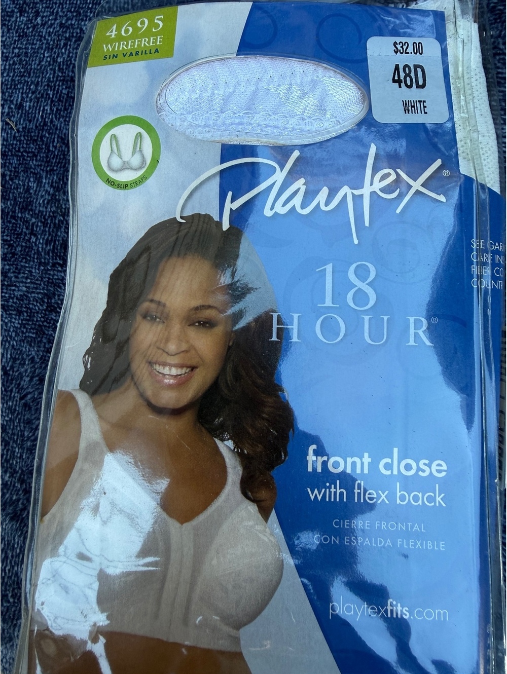 Playtex 18 Hour Front Close Bra with Flex Back 48D White